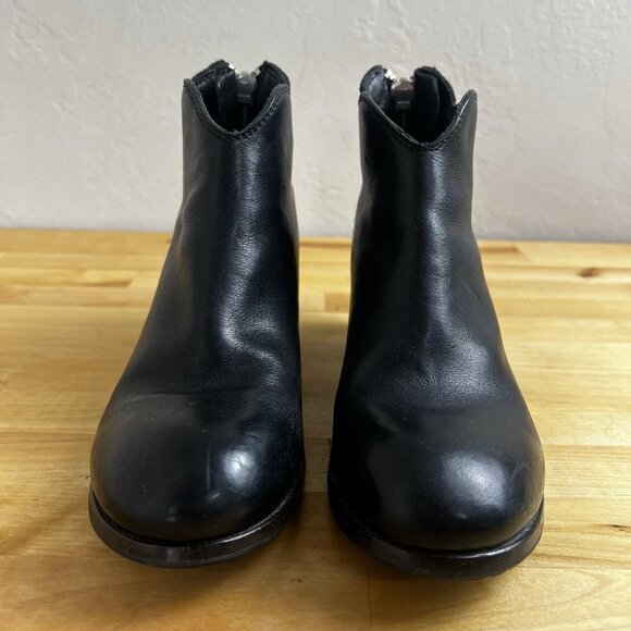 Moma Design Leather‎ Black Ankle Boots Block Heel Made in Italy Size 37 - Picture 4 of 13